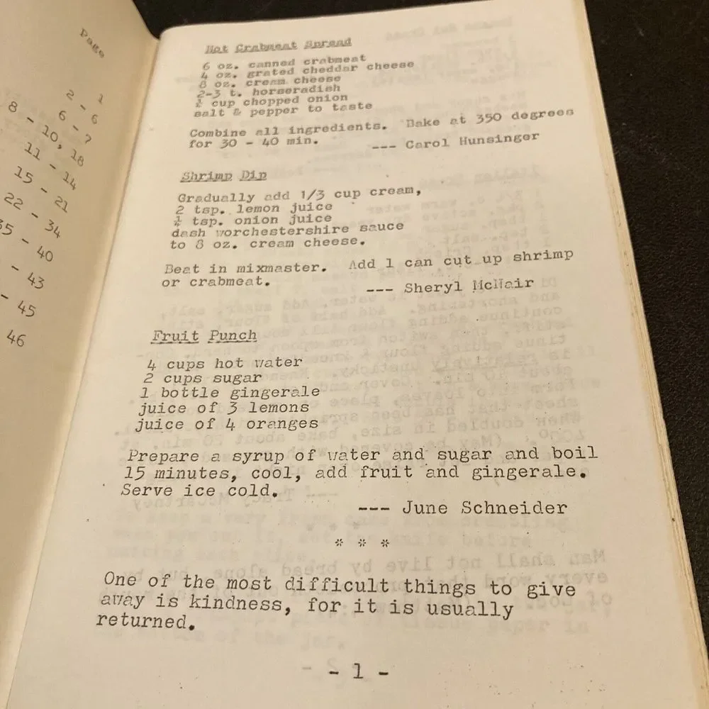 Oakdale United Presbyterian Recipe‎ Cookbook 1980 Pittsburgh PA Community Church